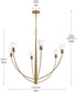 Jheni 6-Light Large Chandelier with Clear Glass Shades Brushed Gold