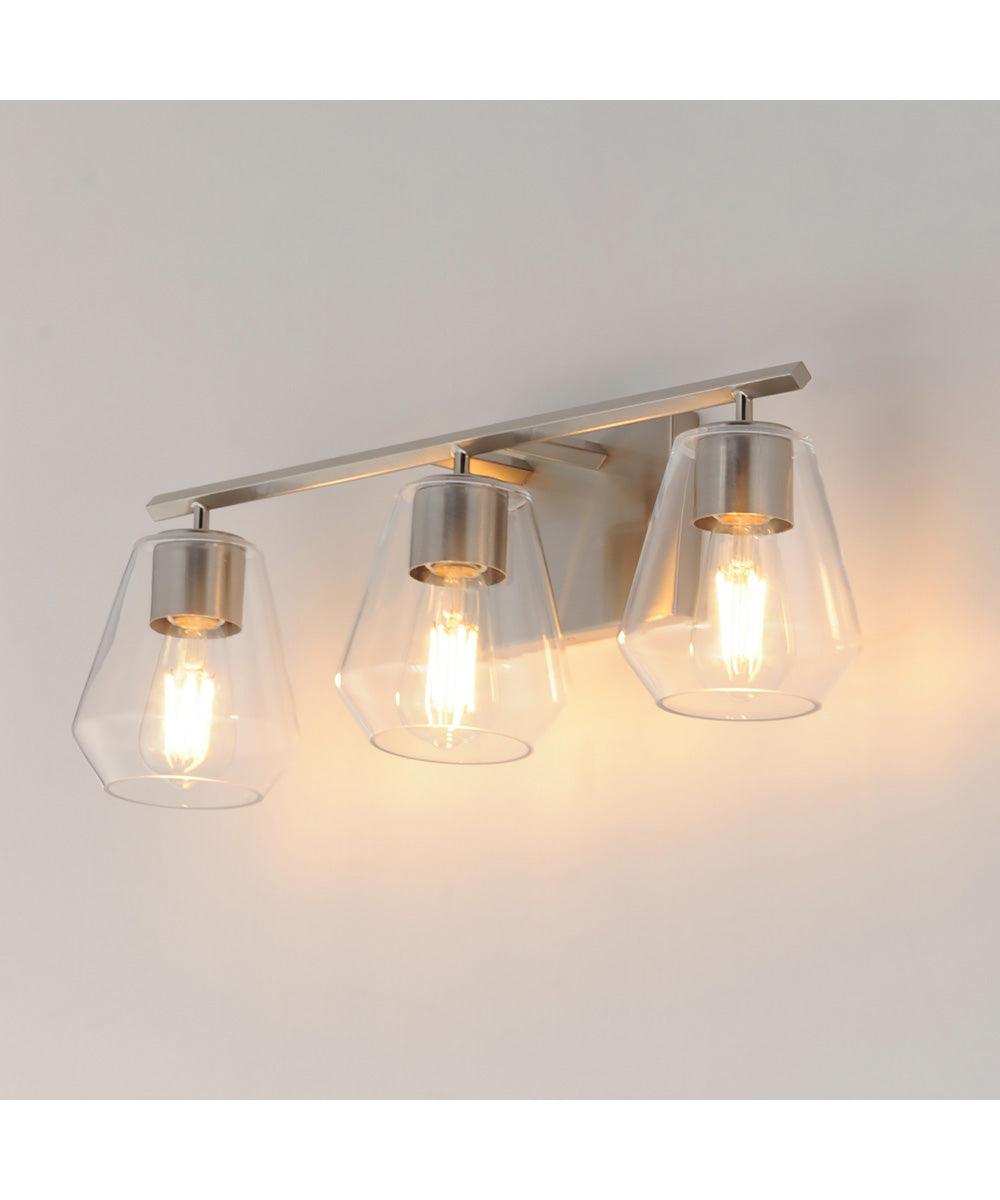 Geode 3-Light Bath Vanity Satin Nickel