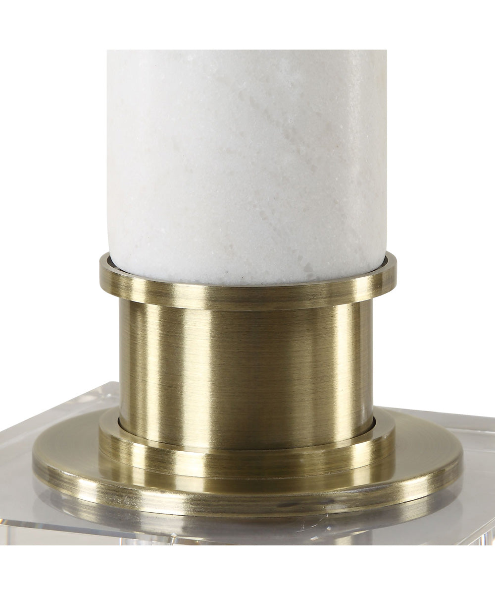 Plinth White Marble Table Lamp