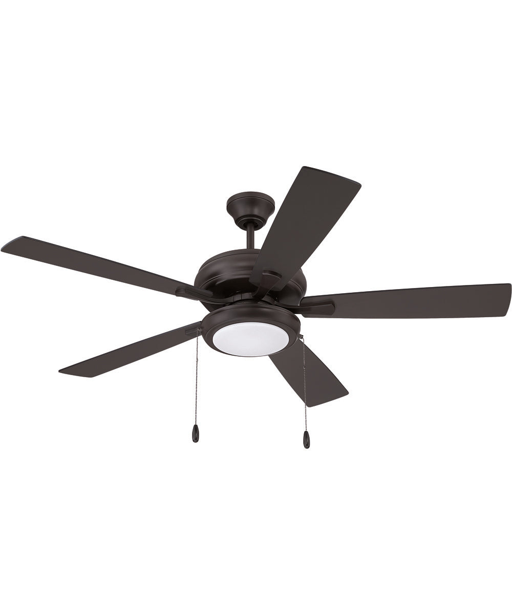 EOS Low Profile 1 bulb Frosted White 52" Ceiling Fan 1-Light Fan Classic Bronze