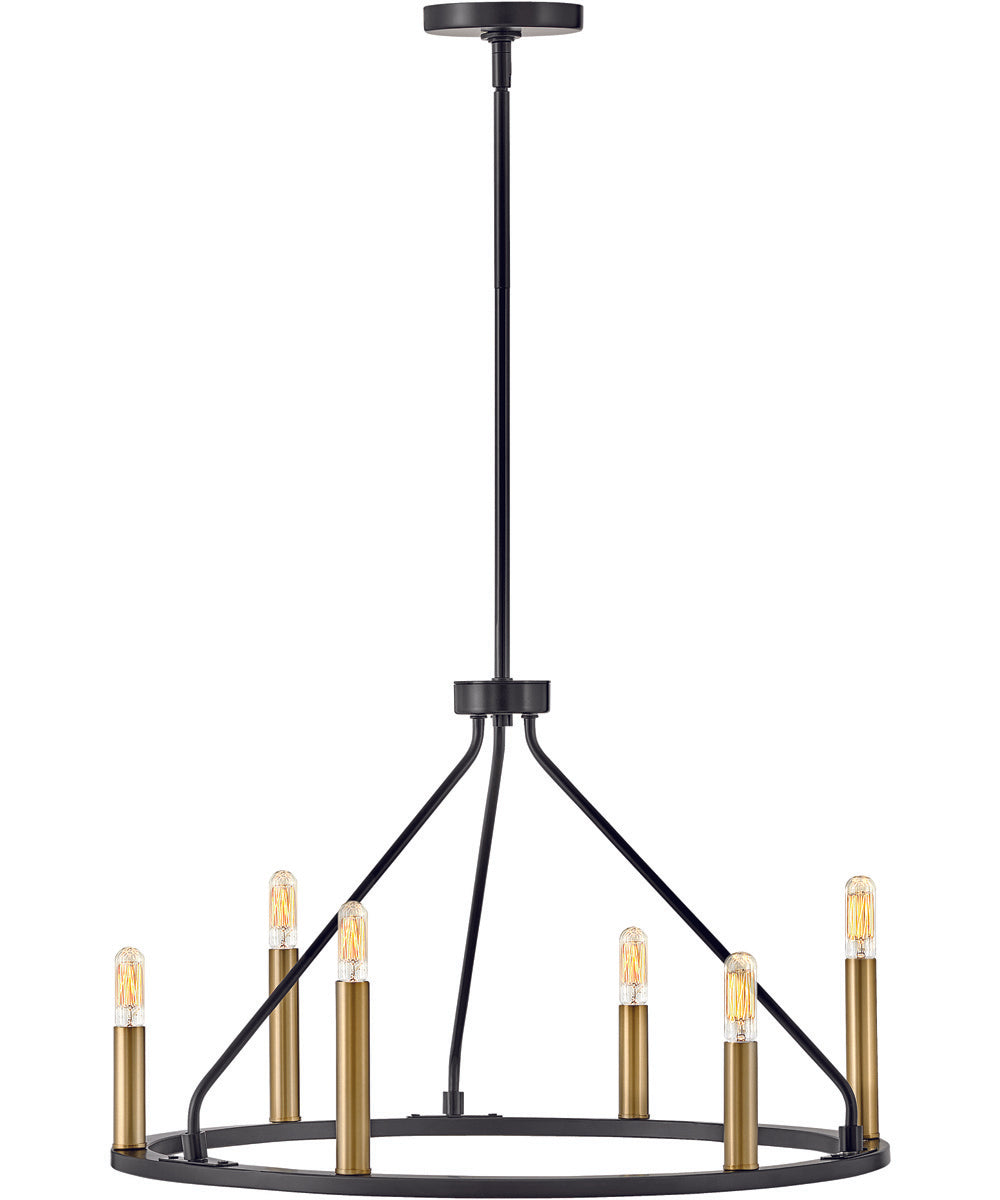 Lazlo 6-Light Medium Single Tier Chandelier in Black