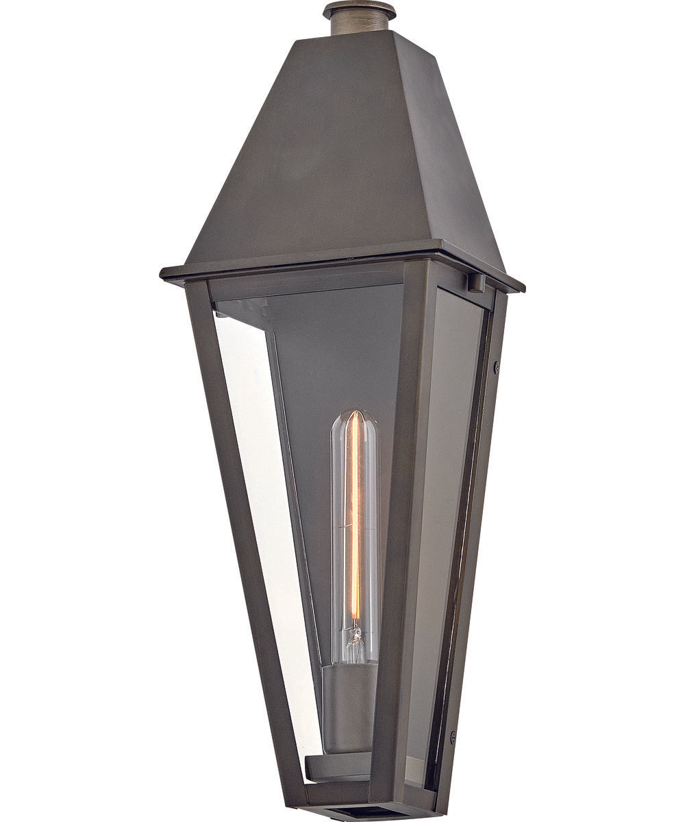 Endsley 1-Light Medium Wall Mount Lantern in Blackened Brass