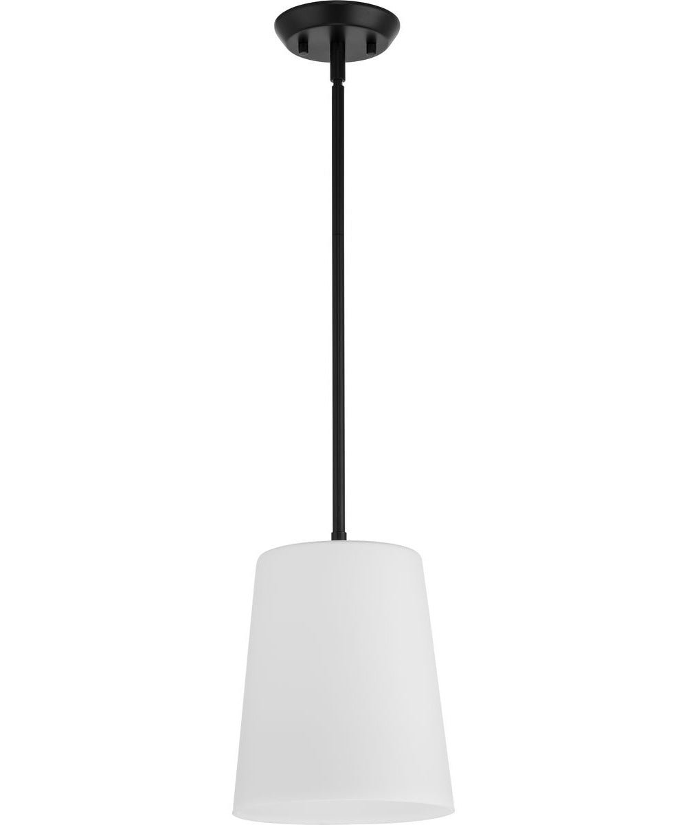 Clarion 1-Light Etched White Pendant P500429 Matte Black