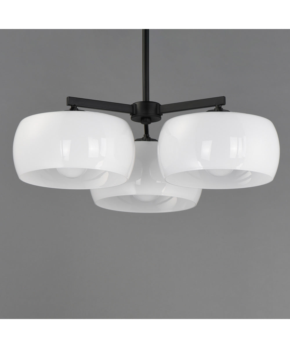 Glazed 3-Light Chandelier White / Black