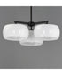 Glazed 3-Light Chandelier White / Black