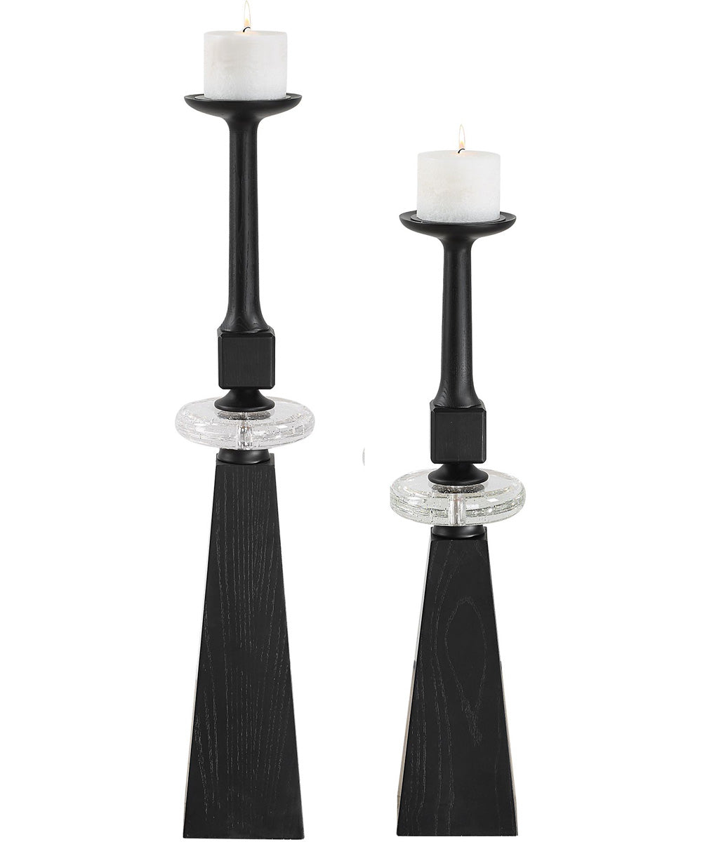 Ebon Glow Floor Candleholders Set of 2