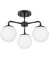 Julep 3-Light Medium Semi-Flush Mount in Black