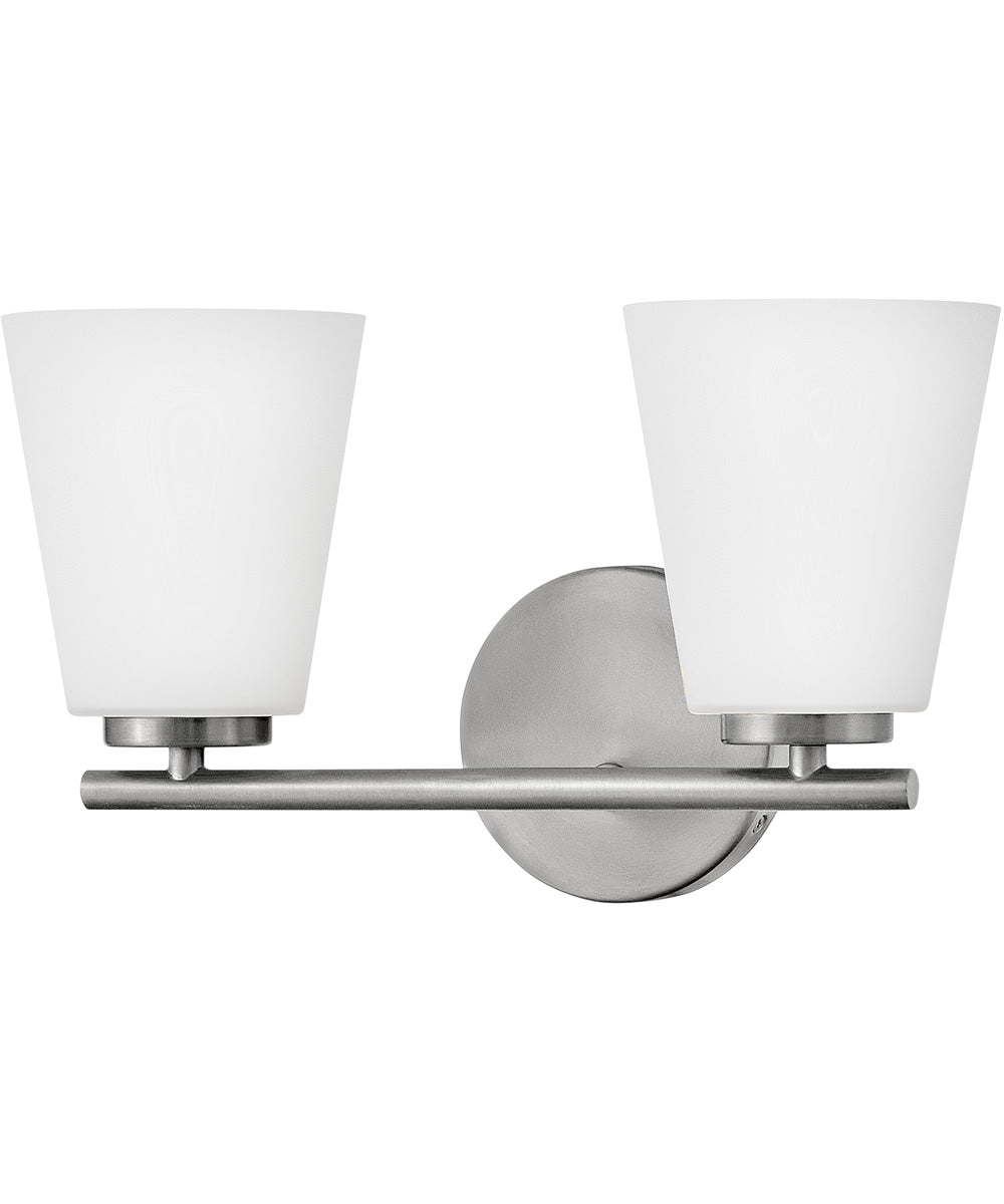 Bri 2-Light Small Two Light Vanity in Brushed Nickel