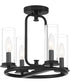 Hudson Heights 4 Light Pendant Convertible Matte Black