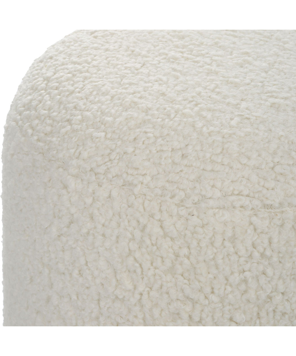Arles White Shearling Ottoman