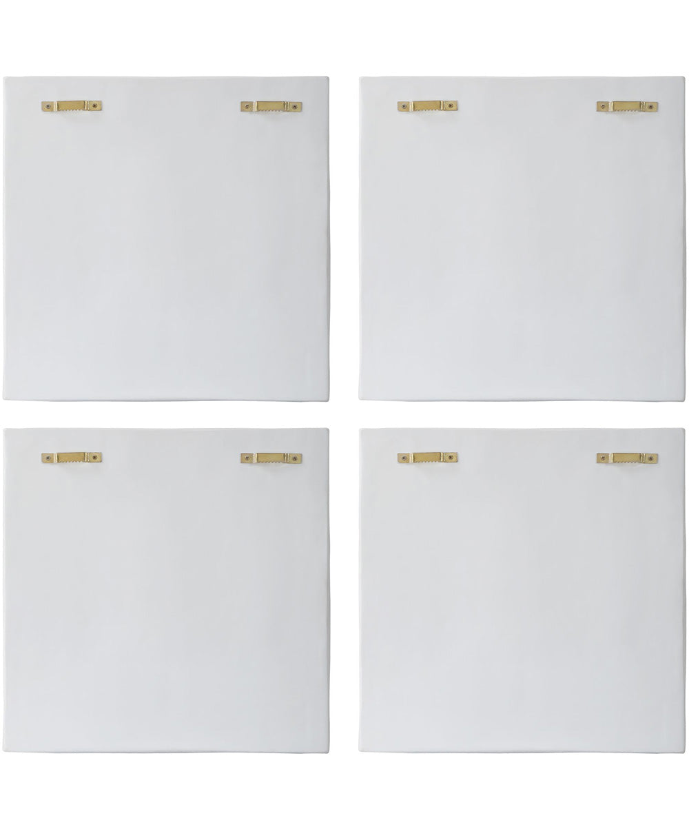 Snowdrift Scultped White Wall Decor, Set of 4