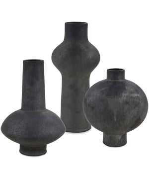 Charcoal Bloom Indoor-Outdoor Vases Set of 3