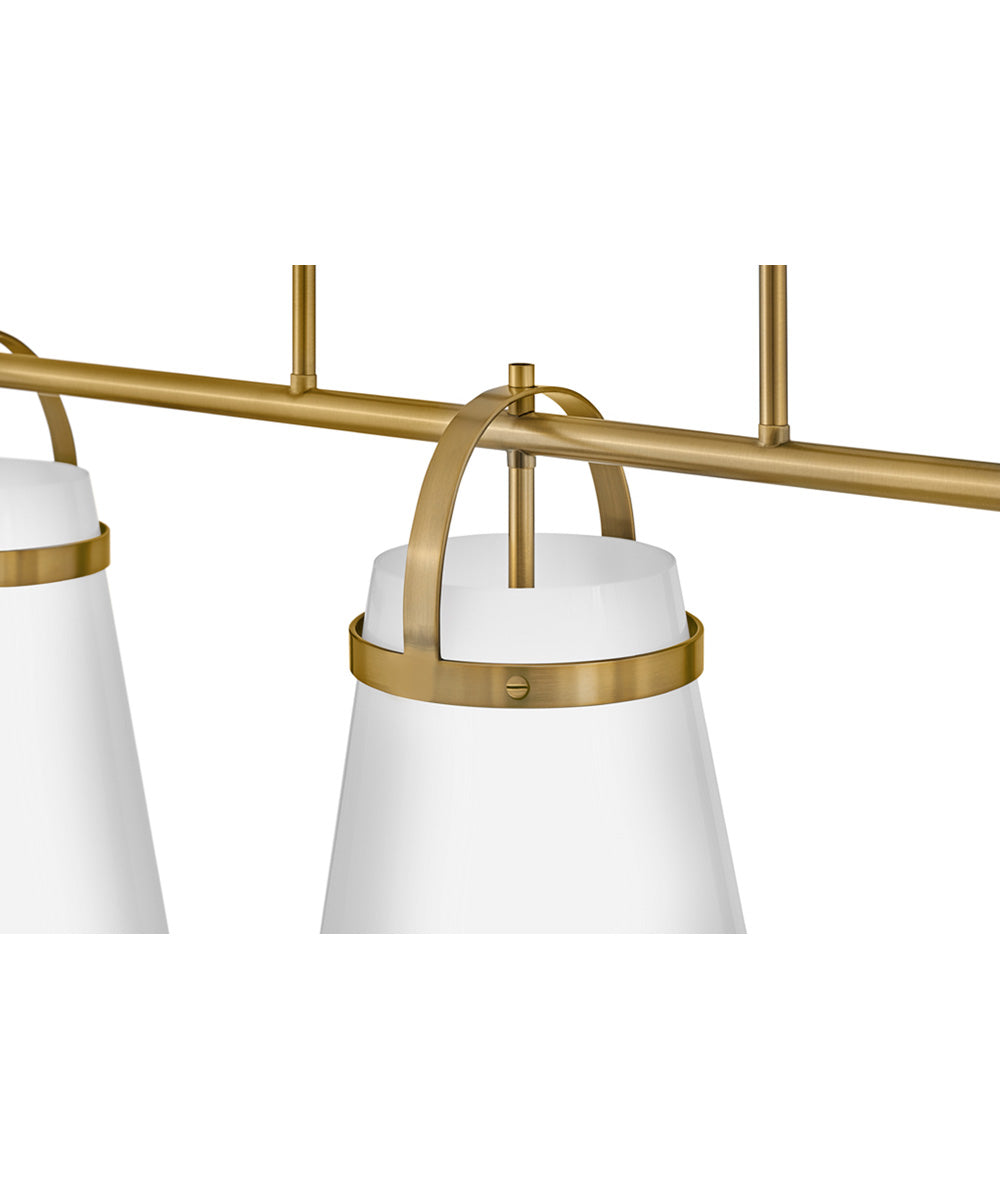 Tori 1-Light Large Three Light Linear Chandelier in Lacquered Brass