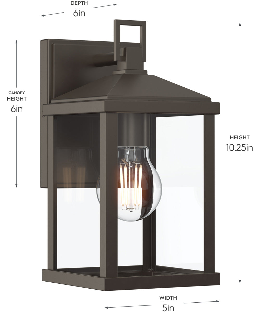 Cantley Small Outdoor Wall Lantern with Clear Glass Panels Antique Bronze