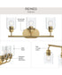 Reines 3-Light Bath Vanity with Clear Glass Shades Brushed Gold