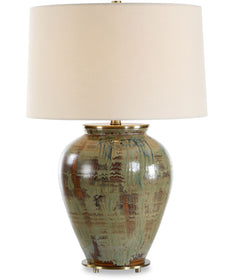 Olisa Brown Green Table Lamp