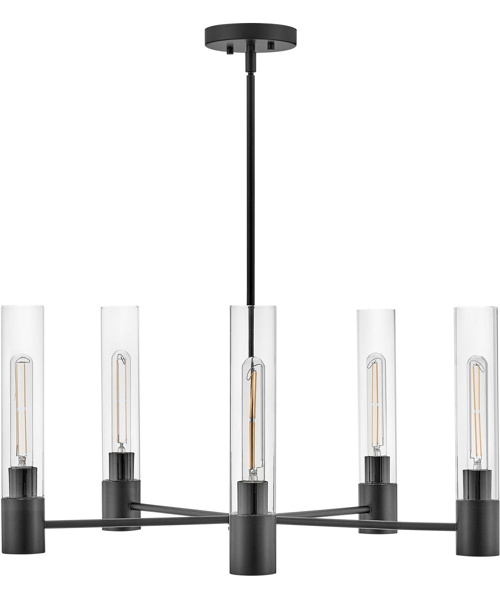 Shea 5-Light Medium Single Tier Chandelier in Black