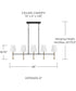 Hollis 5 -Light-Linear Chandelier Matte Black with Hammered Gold