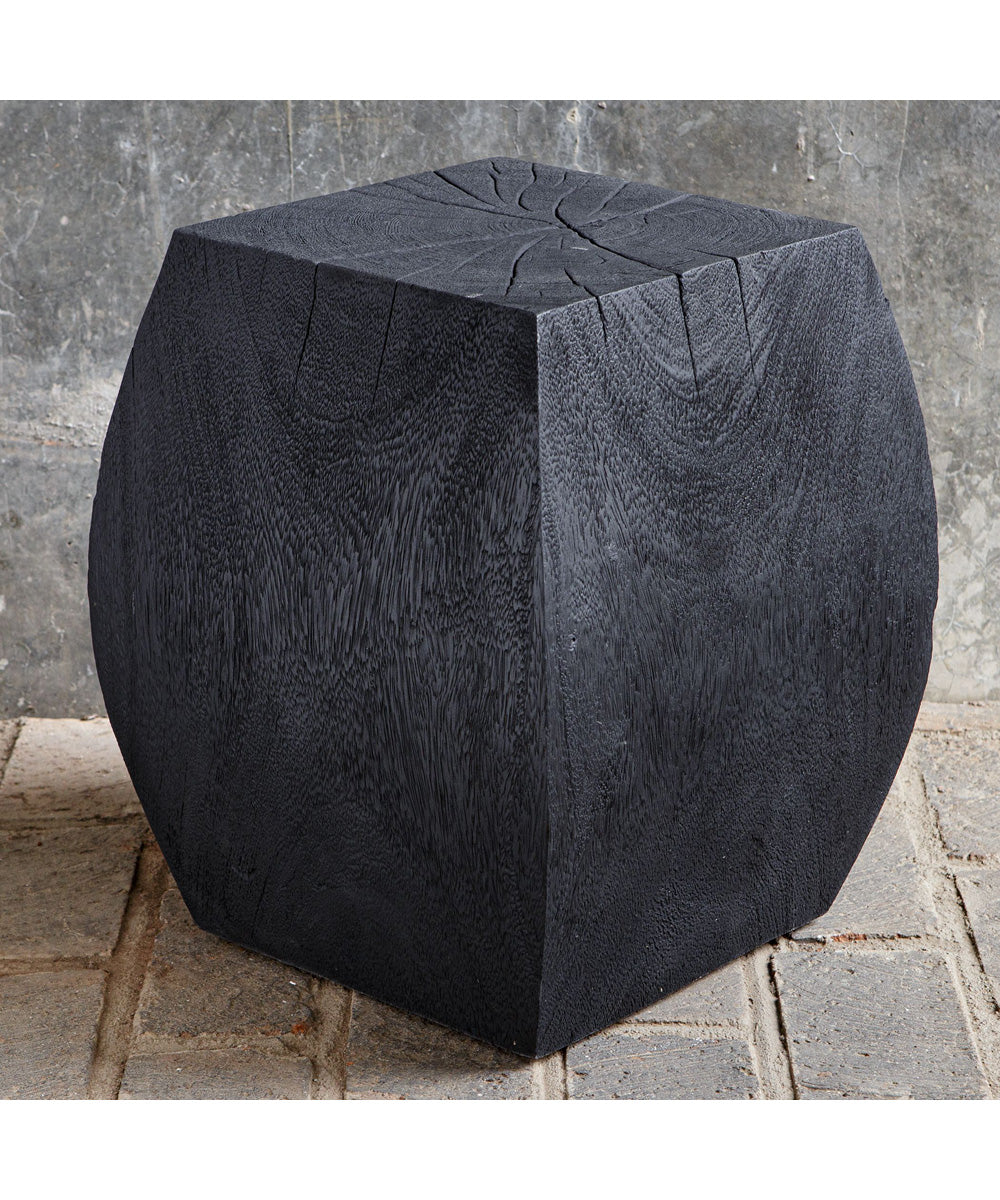 Grove Black Wooden Accent Stool