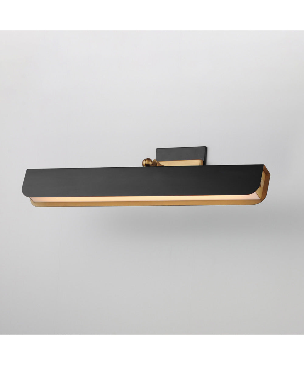 Miles 24 inch Articulating LED Wall Sconce Black / Natural Aged Brass