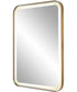 Crofton Lighted Brass Vanity Mirror