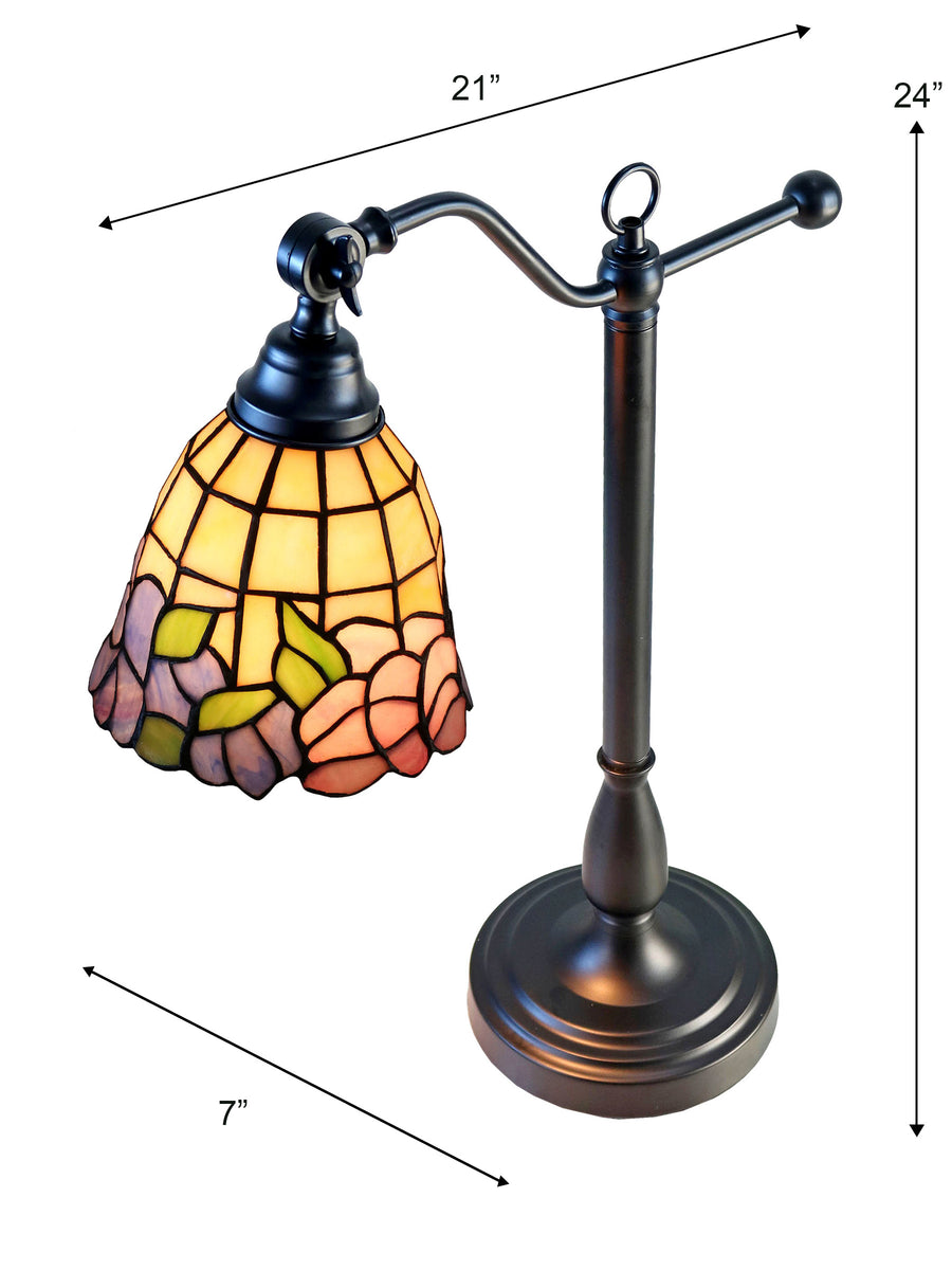 De Anaza 24 Inch  Tall Handmade Tiffany Desk Lamp
