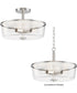 Fuller 3-Light Semi Flush/Pendant Convertible Satin Nickel