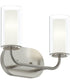 Mack 2-Light Vanity Light with Layered Glass Shades Brushed Nickel