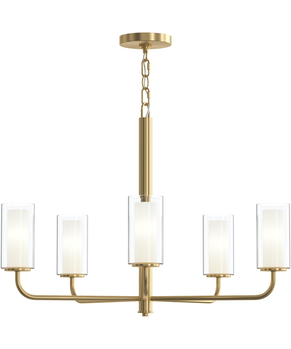 Mack 5-Light Chandelier with Layered Glass Shades Brushed Gold