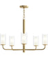 Mack 5-Light Chandelier with Layered Glass Shades Brushed Gold