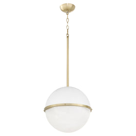 1-light Pendant Studio White w/ Aged Brass