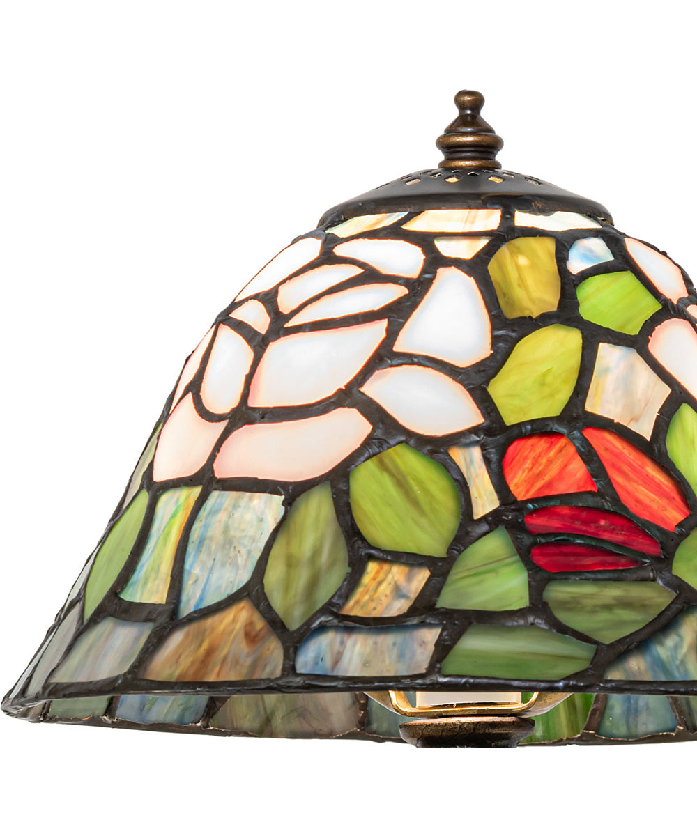 12" High Tiffany Rosebush Cherub Accent Lamp