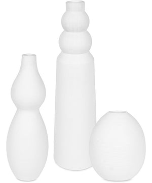 Forma White Ceramic Vases, Set of 3