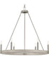 Galloway 6-Light 28.25" Modern Farmhouse Chandelier with Grey Washed Oak Accents Brushed Nickel