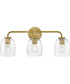 Percy 3-Light Medium Three Light Vanity in Lacquered Brass