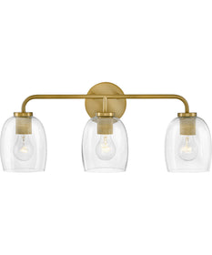 Percy 3-Light Medium Three Light Vanity in Lacquered Brass