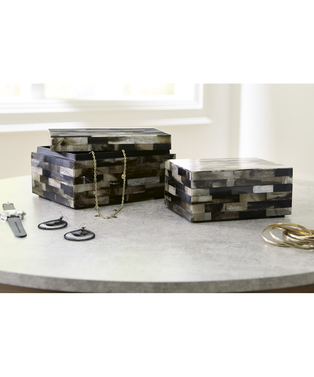 Ellford Box Set Set of 2 Black/Brown/Cream