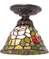 8" Wide Tiffany Rosebush Flushmount