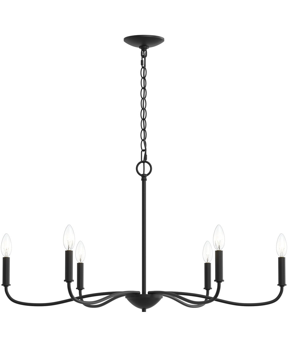 Ilia 6-Light Large Chandelier Matte Black