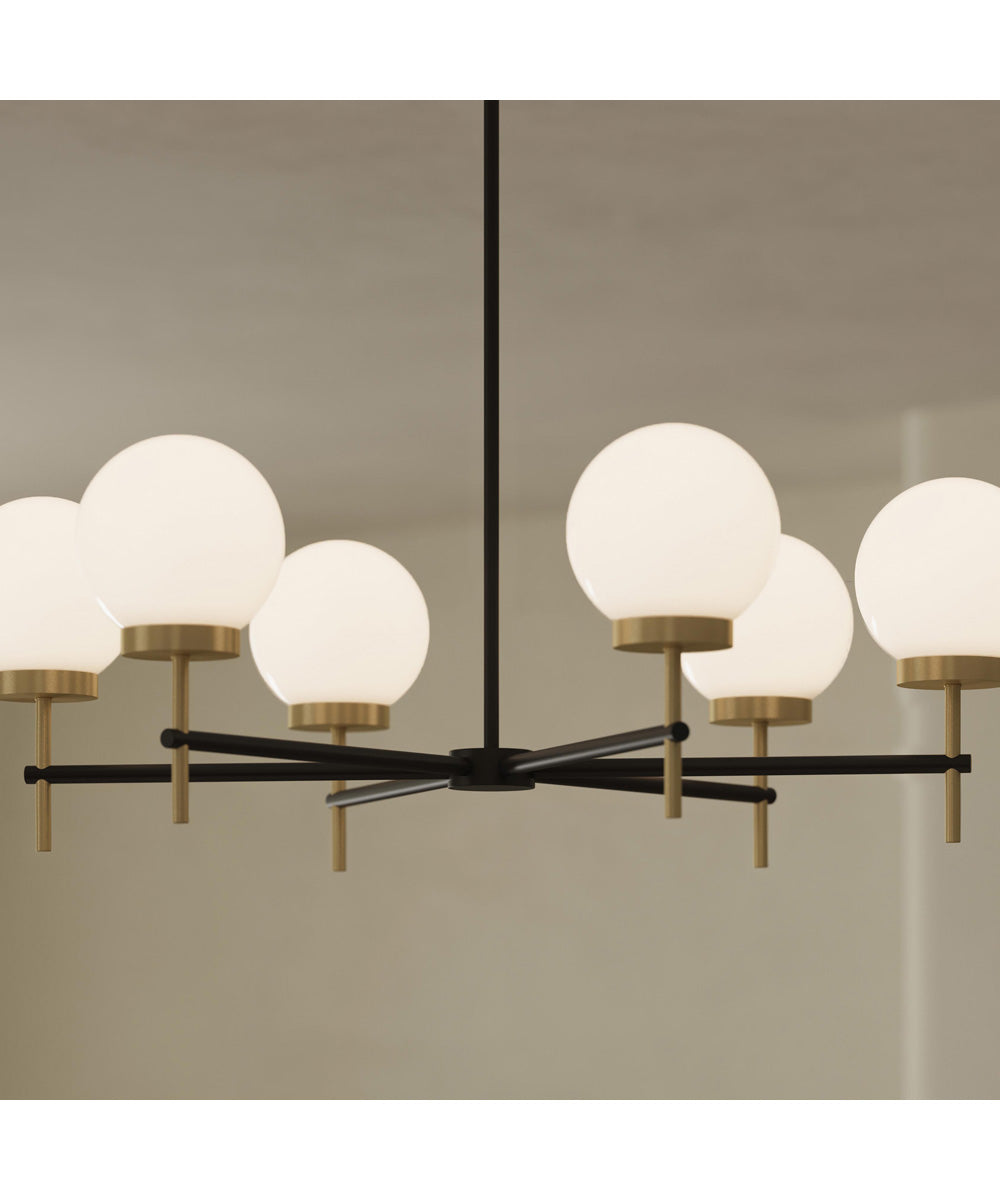 Rigsby 6-Light Medium Chandelier Matte Black and Brushed Gold