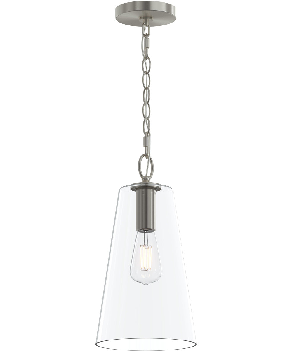 Jheni 1-Light Pendant with Clear Glass Shade Brushed Nickel