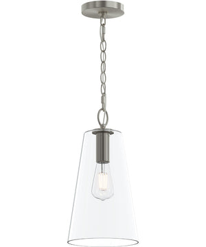Jheni 1-Light Pendant with Clear Glass Shade Brushed Nickel