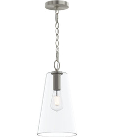 Jheni 1-Light Pendant with Clear Glass Shade Brushed Nickel