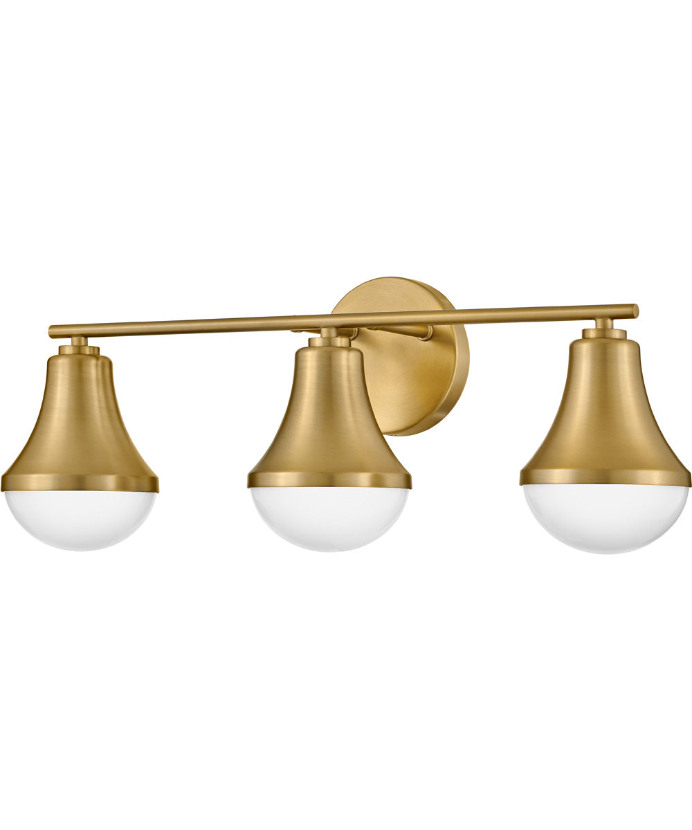 Haddie 3-Light Medium Three Light Vanity in Lacquered Brass