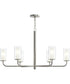 Mack 6-Light Chandelier with Layered Glass Shades Brushed Nickel