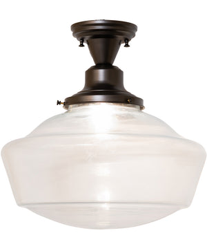 16" Wide Revival Schoolhouse Traditional Globe Semi-Flush Mount