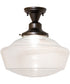 16" Wide Revival Schoolhouse Traditional Globe Semi-Flush Mount