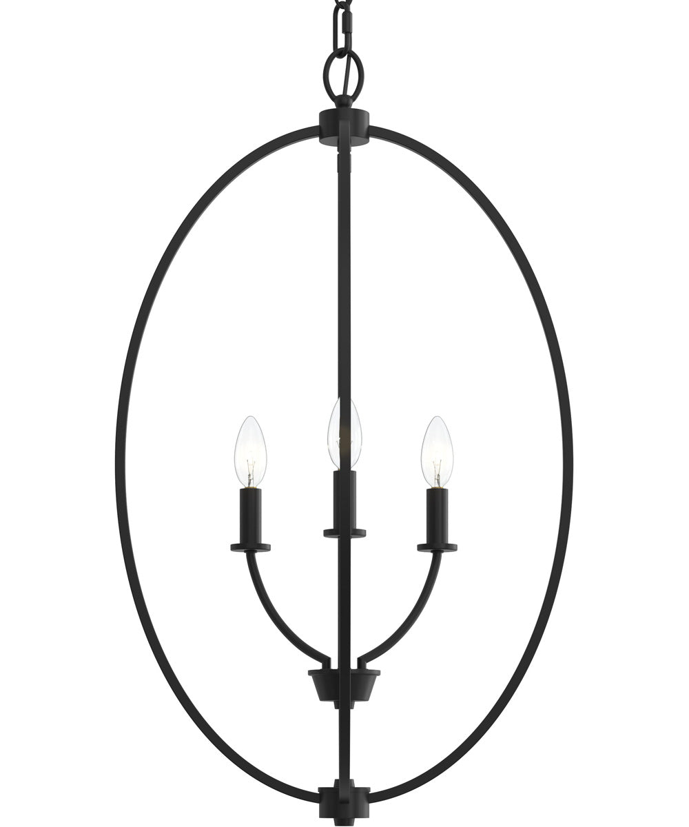 Jheni 3-Light Foyer Pendant Matte Black
