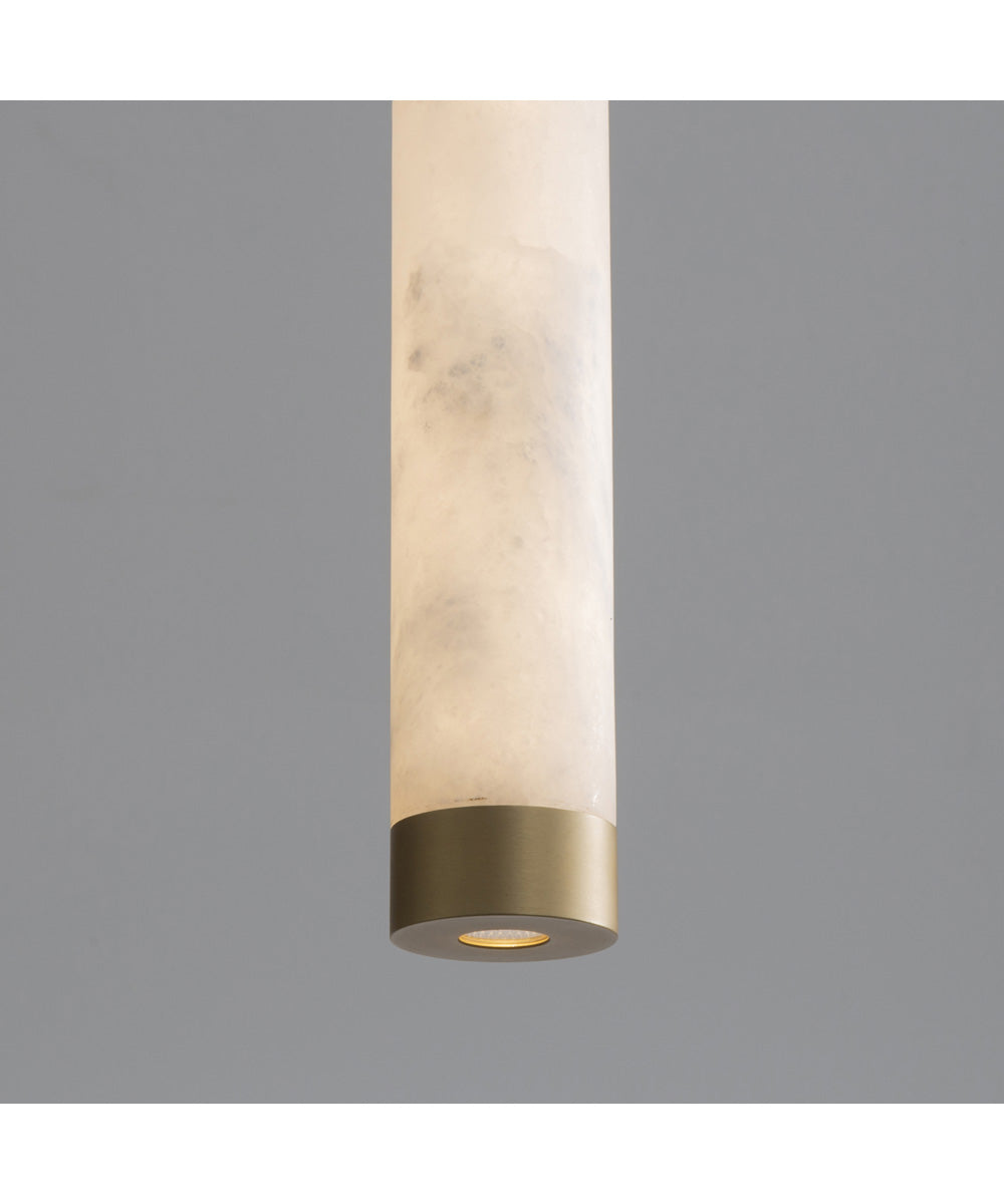 Aragon 9 inch LED Pendant White Alabaster / Gold