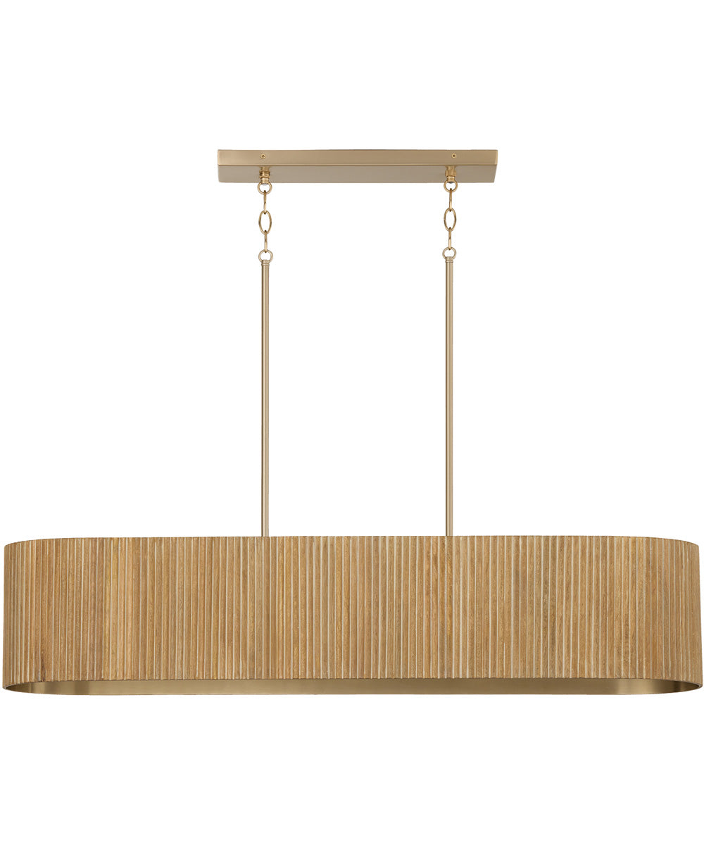 Donovan 5-Light Island White Wash and Matte Brass